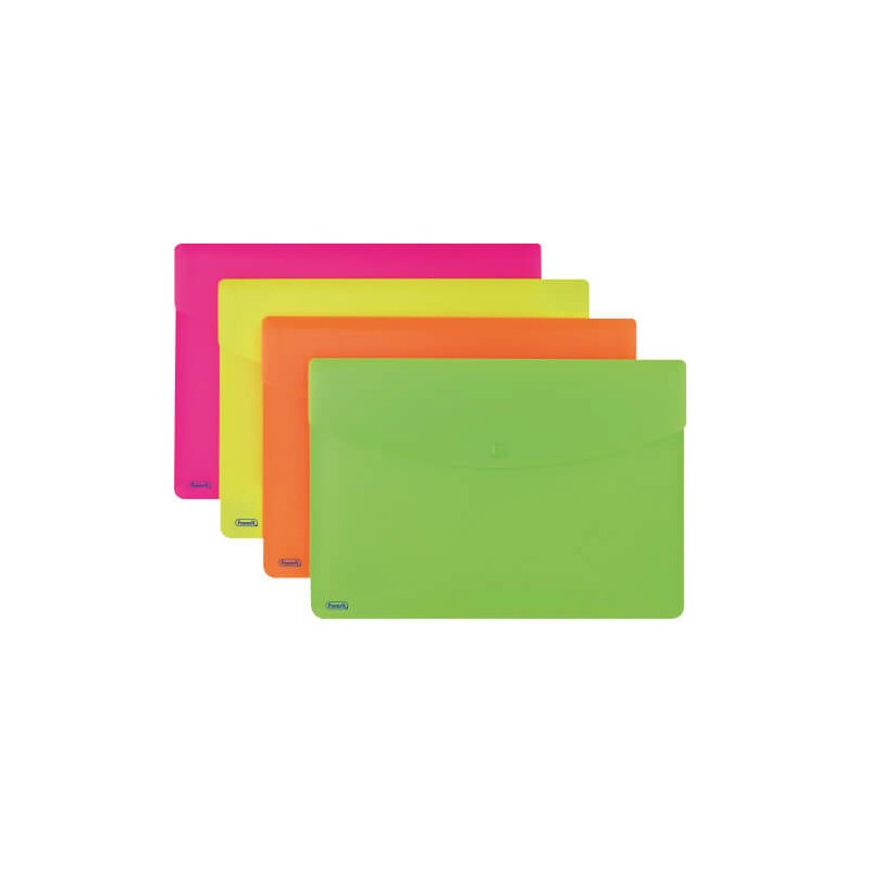 FAVORIT Busta portadocumenti con bottone neon ass.5 pz. 121105