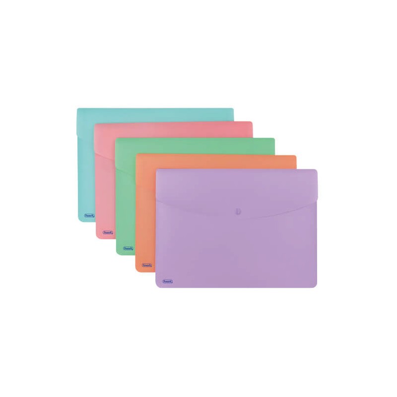 FAVORIT Busta portadocumenti con bottone pastel ass.5 pz. 121107
