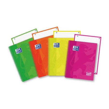 1 - FAVORIT - OXFORD NEON-ON Quaderno Maxi Spiralato 1R 4 Fori 60 fogli 90 gr 139395