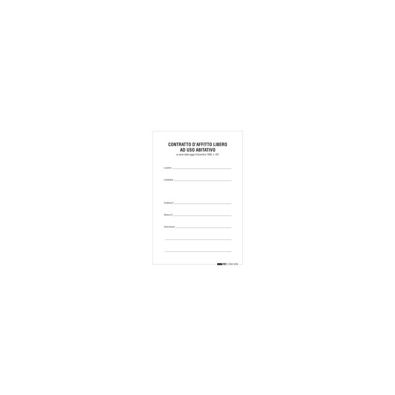 EDIPRO Contratto locazione uso abitazione libero E5513N