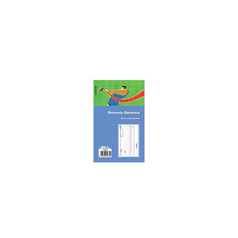 EDIPRO Blocco Ricevute Generiche E5563C 9,9x17 cm 50 Fogli Autoricalcanti 2 Copie
