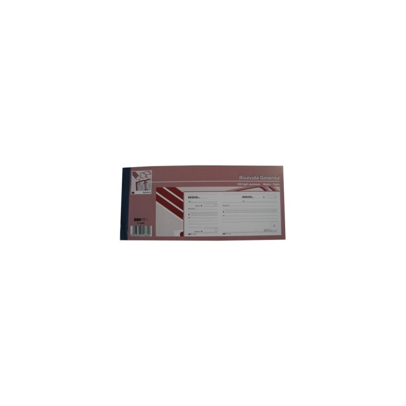 Blocco ricevuta generica madre/figlia 100 fogli uso mano 11x21 Edipro - E5566