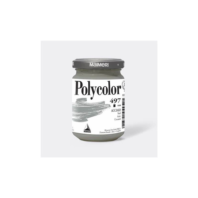 Maimeri Polycolor colore vinilico Acciaio 140 ml M1220497 Maimeri Polycolor colore vinilico Acciaio 140 ml M1220497