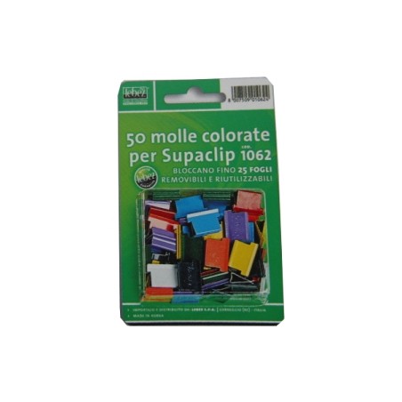 Supaclip Lebez molle colorate per sparamolle, riutilizzabili, 50 pezzi - 1062