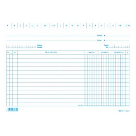 100 schede carico/scarico/esistenza 15x21 cm Edipro - E3273