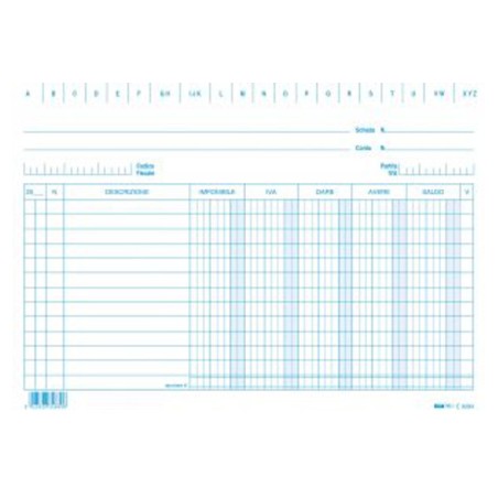 100 schede dare/avere/saldo/iva 15x21 cm Edipro - E3283