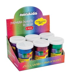 1 - MONIKIDS Conf.6 pz Barattoli Porporina gr.100 22/061 - Argento