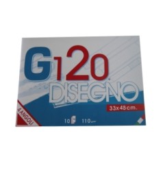 1 - RED IN BLU 10 Fogli Blocco da Disegno Liscio G 120 33x48 110 gr