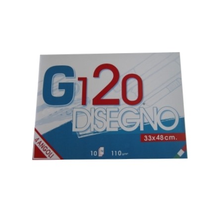 1 - RED IN BLU 10 Fogli Blocco da Disegno Liscio G 120 33x48 110 gr