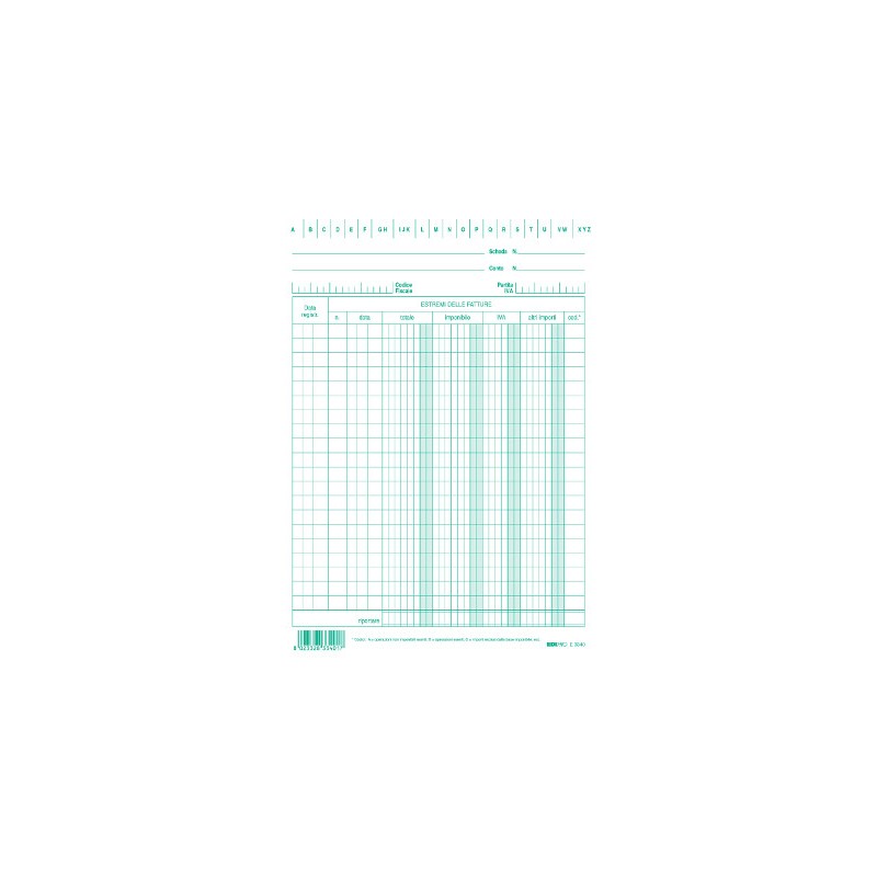 100 schede registrazione fatture IVA colore blu 21x15 Edipro - E3340 100 schede registrazione fatture IVA colore blu 21x15 Edipro - E3340
