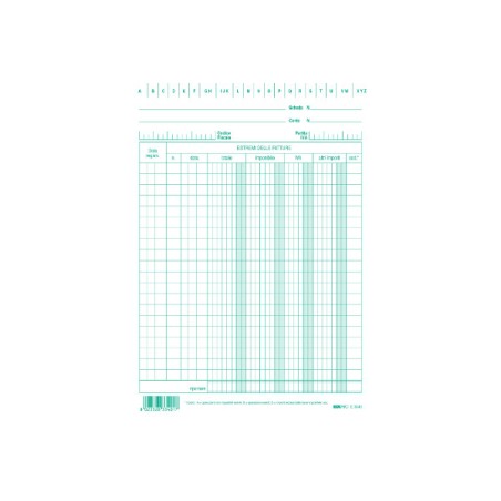 100 schede registrazione fatture IVA colore blu 21x15 Edipro - E3340