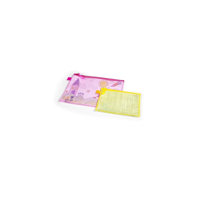 LEBEZ Busta portadocumenti 24x17 cm rete chiusura zip 3015