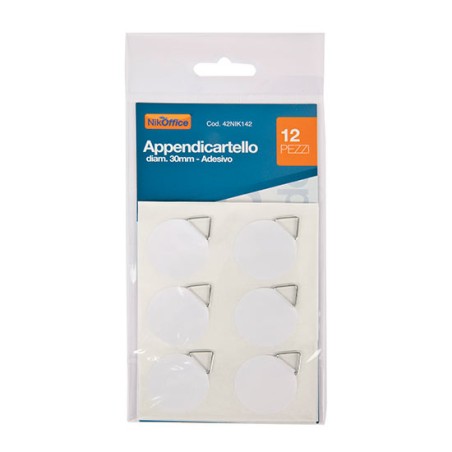 1 - NIKOFFICE 12 Adesivi in Carta Appendicartelli 30mm 42/142