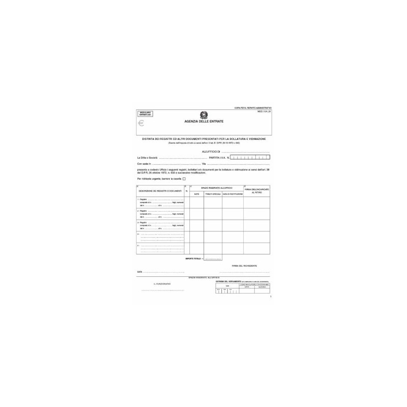 Modello bollettario IVA 24 Edipro - E0053