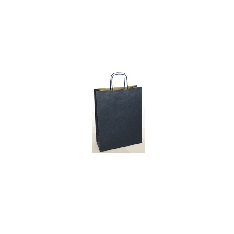 Carpad shopper in carta sealing blu notte 14+8,5x21,5 cm maniglia ritorta 50 pezzi ref.51