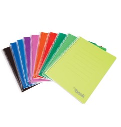1 - NICKOFFICE - MYBOOK FLUO Quaderno Maxi Spiralato 5M Senza Fori 144 fogli - Colori Assortiti Fluo 30/081