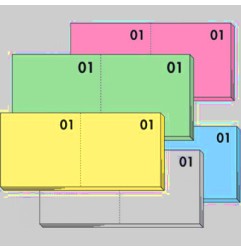 1 - EDIPRO Confezione da 50 pezzi blocchi numerati 1-100, 5 colori forti E5406