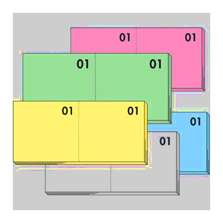1 - EDIPRO Confezione da 50 pezzi blocchi numerati 1-100, 5 colori forti E5406