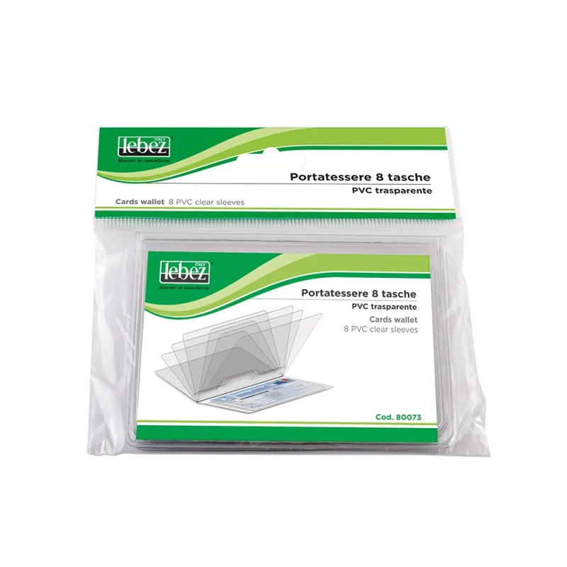 Porta card Lebez a libro con 8 tasche trasparenti - 80073 Porta card Lebez a libro con 8 tasche trasparenti - 80073