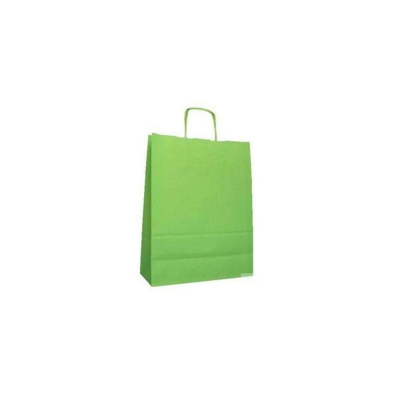 Carpad shopper in carta verde chiaro 14+8,5x21,5 cm maniglia ritorta 50 pezzi ref.139 Carpad shopper in carta verde chiaro 14+8,5x21,5 cm maniglia ritorta 50 pezzi ref.139