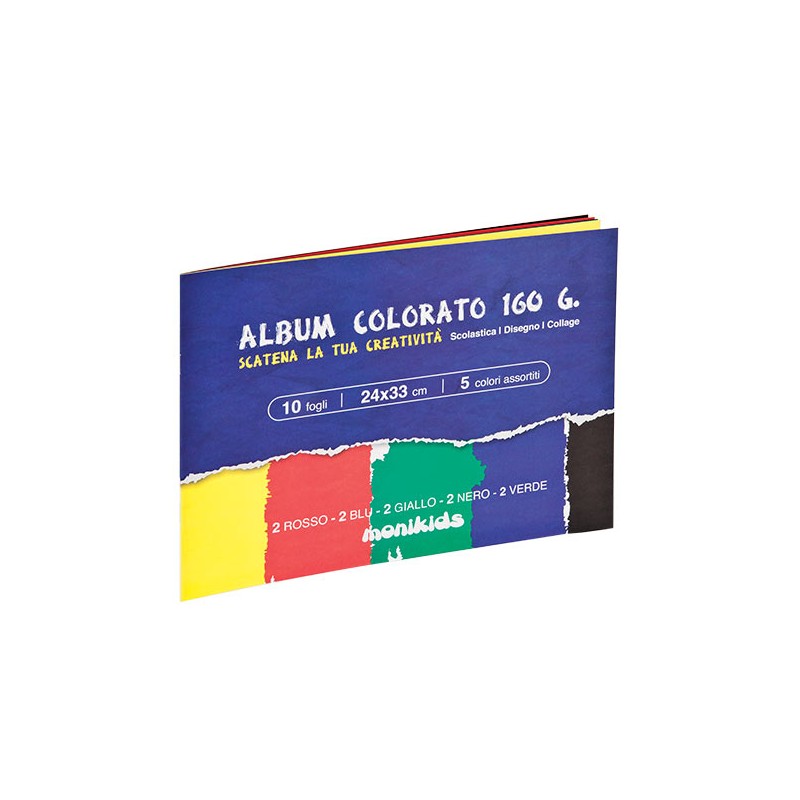 Album Colorato 10 Cartoncini Colori Assortiti cm 24X34 41/063