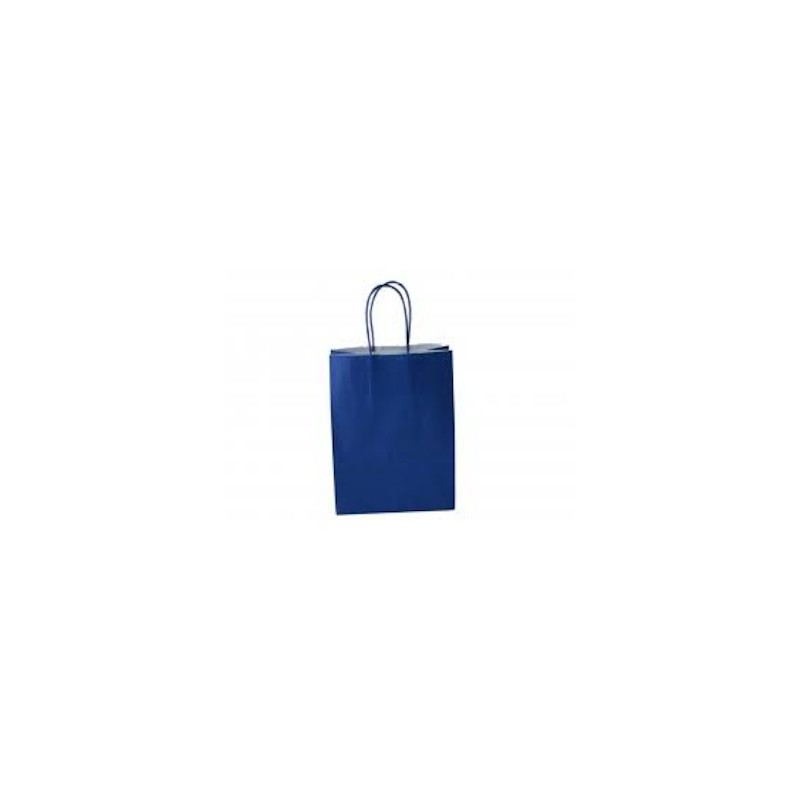 Carpad shopper in carta blu elettrico 14+8,5x21,5 cm maniglia ritorta 50 pezzi ref.188 Carpad shopper in carta blu elettrico 14+8,5x21,5 cm maniglia ritorta 50 pezzi ref.188