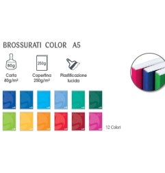 1 - BE MORE  LUMBEK Conf.5 pz Quaderni Brossurati BM COLOR A5 Rig.C 96 fogli