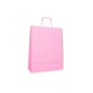 Carpad shopper in carta rosa 18+8x24 cm maniglia ritorta 50 pezzi ref.210