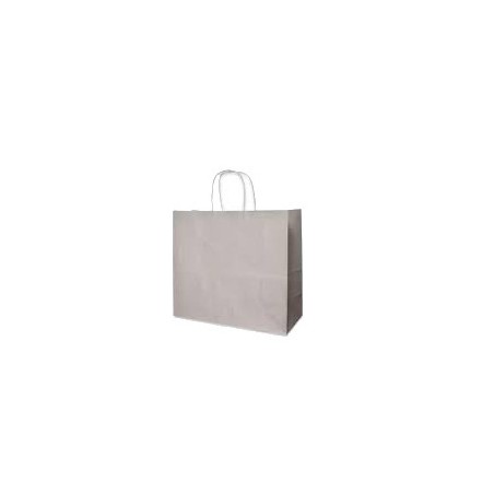 Carpad shopper in carta tortora 24+11x21 cm maniglia ritorta 50 pezzi ref.269