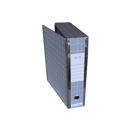 1 - BREFIOCART Scatola archivio documenti con cerniera colore grigio X401