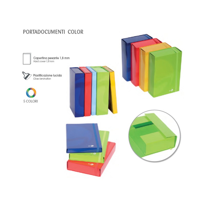 BE MORE cartella portaprogetti con elastico piatto dorso 5 cm colori assortiti BE MORE cartella portaprogetti con elastico piatto dorso 5 cm colori assortiti