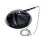 Base portapenna Lebez rotonda in plastica con penna a catenella, stiloforo nero - 1710-N