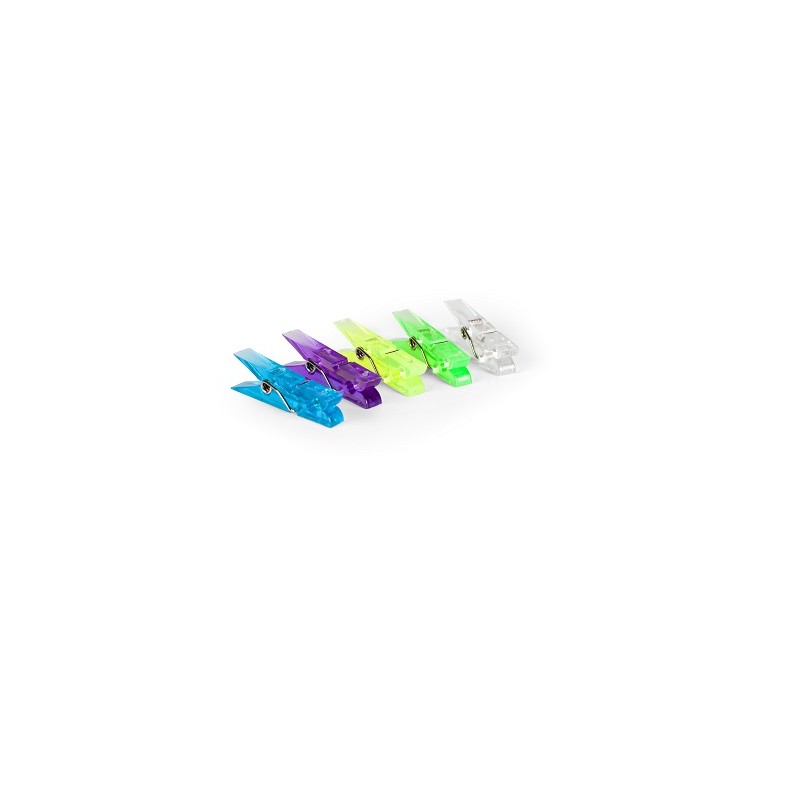 Mollette mini Niji in plastica colori neon, confezione da 20 pezzi - 1071