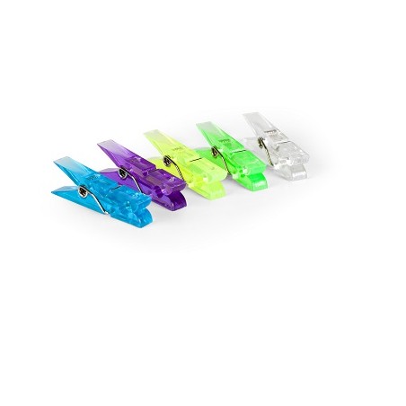Mollette mini Niji in plastica colori neon, confezione da 20 pezzi - 1071