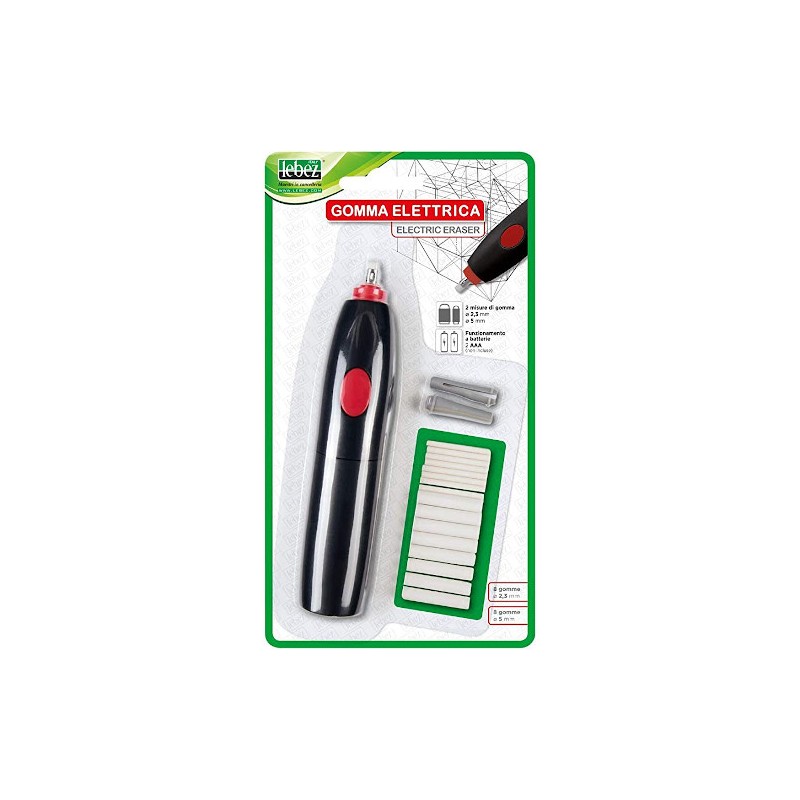 Gomma elettrica Lebez a batteria con 16 gomme di ricambio - 4316 Gomma elettrica Lebez a batteria con 16 gomme di ricambio - 4316