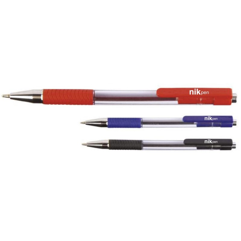 NikPen Penna Biro a Scatto Semigel Rossa Punta 1.0 mm 12 pz 20/226