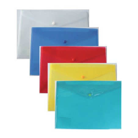 1 - Busta portadocumenti trasparente con bottone 5 pz. 19x14 01/205