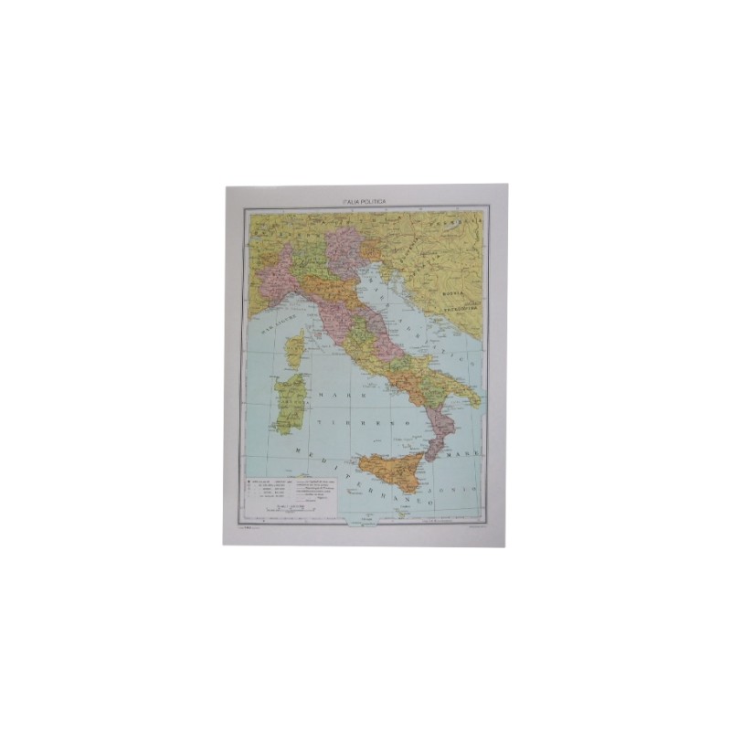 25 pezzi Carta geografica Italia plastificata 25x35