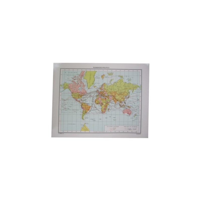 25 pezzi Carta geografica planisfero plastificata 25x35