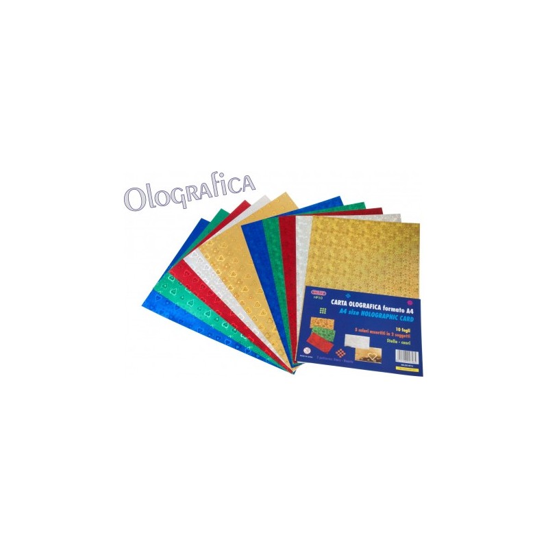 CARTA OLOGRAFICA 10 FG. COLORI ASSORTITI HP10 CARTA OLOGRAFICA 10 FG. COLORI ASSORTITI HP10