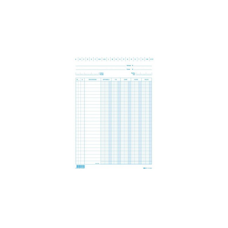 100 schede verticali 24x17cm dare/avere/saldo/iva Edipro - E3426