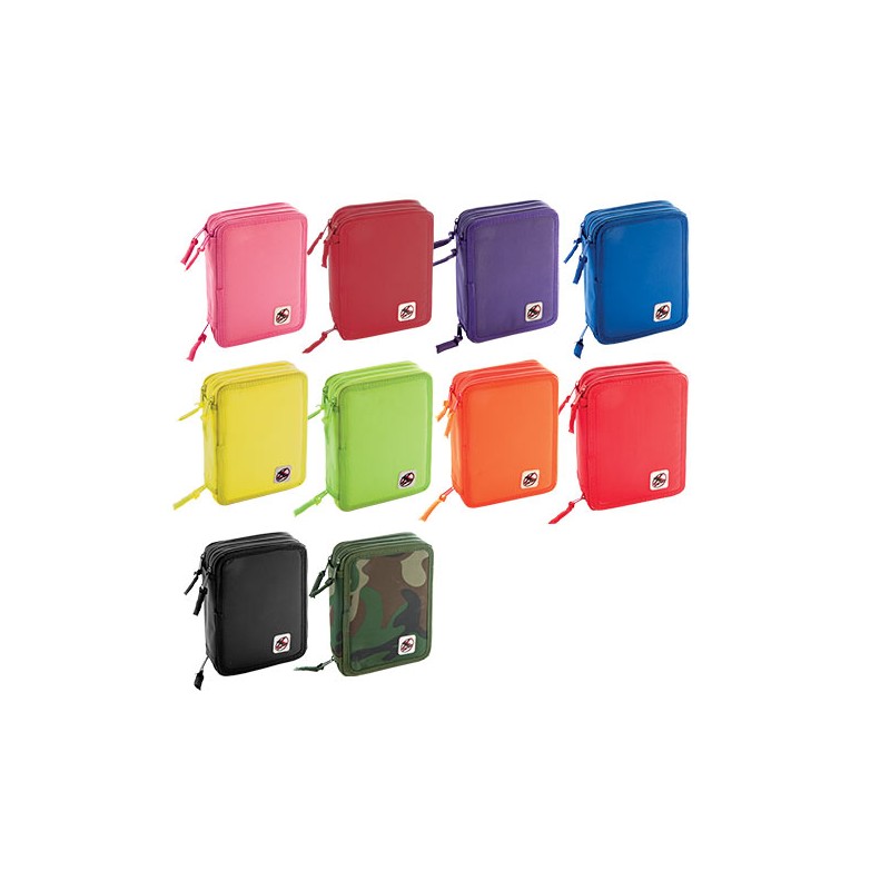 Astuccio scuola 3 zip tinta unita verde 18+18+acc 32/136 Astuccio scuola 3 zip tinta unita verde 18+18+acc 32/136