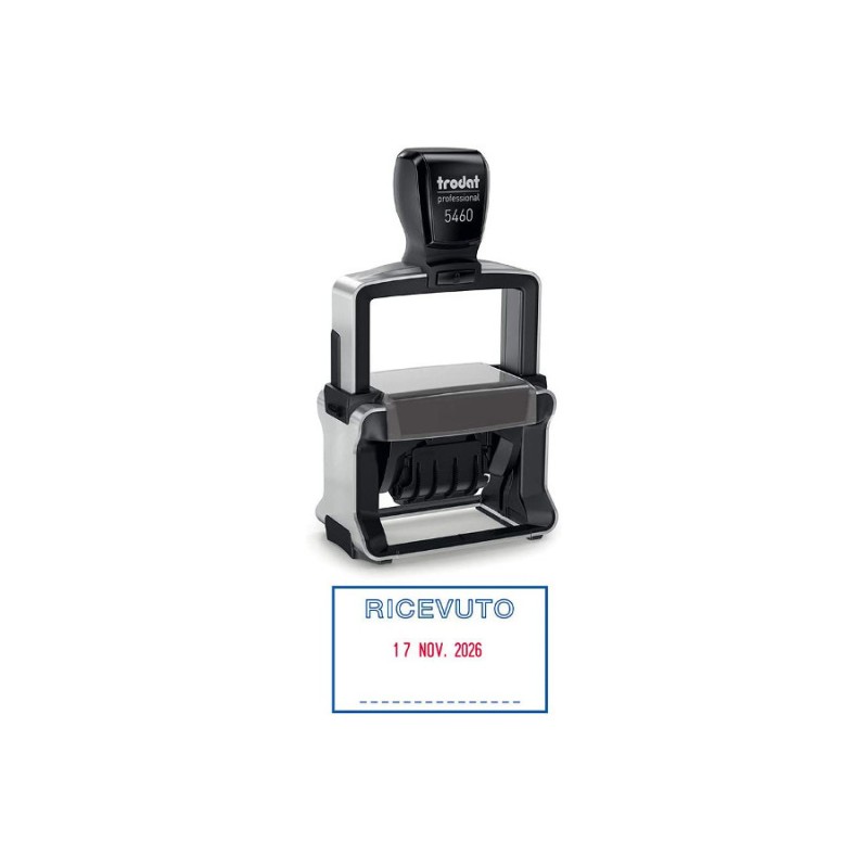 TRODAT Timbro Datario Auroinchiostrante PRINTY 5460 con piastra 56x33mm, colore Nero TRODAT Timbro Datario Auroinchiostrante PRINTY 5460 con piastra 56x33mm, colore Nero