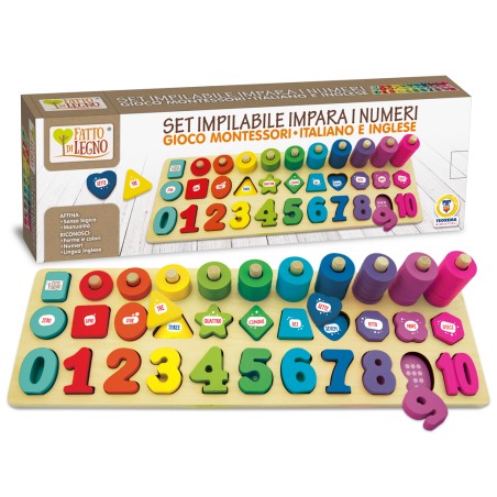 1 - TEOREMA FATTO DI LEGNO - IMPARA I NUMERI MONTESSORI ING 40559