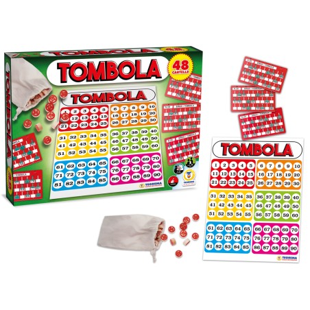1 - TEOREMA GIOCO TOMBOLA 48 CARTELLE PLAST. C/TABELLONE 68537