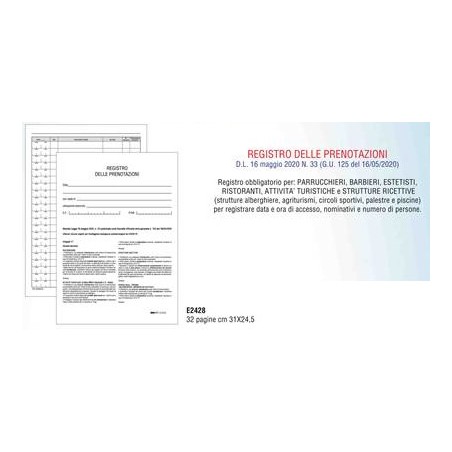 Registro delle prenotazioni 32 pagine Edipro - E2428