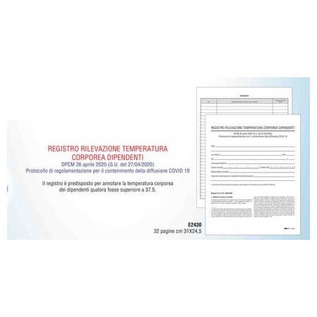 Registro rilevazione temperatura corporea 32 pagine Edipro - E2430