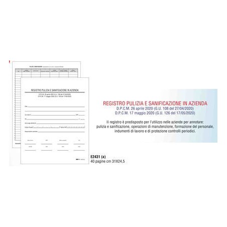 Registro pulizia e sanificazione in azienda Edipro - E2431