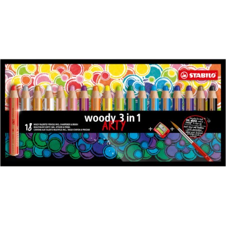 1 - 18 Matitoni colorati Stabilo Woody 3in1 Arty Line 880/18-1-20
