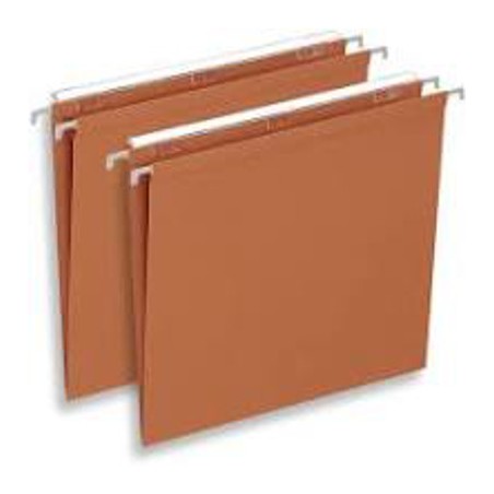 1 - BERTESI 50 pezzi Cartella sospesa cm.39 per documenti colore avana lenticolare lungo 060/390Beta-B1